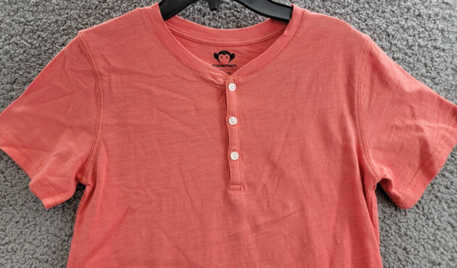 Appaman Day Party Henley Tee Boys 14 Coral Solid Short Sleeve Button Closure