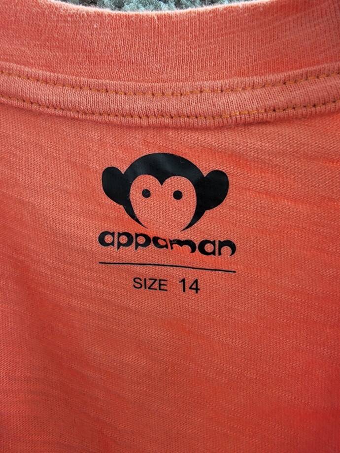 Appaman Day Party Henley Tee Boys 14 Coral Solid Short Sleeve Button Closure