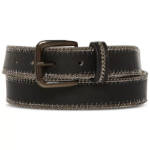 Steve Madden Chain-Edge Faux-Leather Belt Women's M Black Buckle Closure