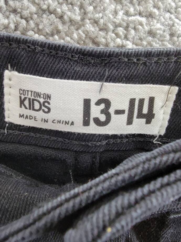 Cotton On Kids 5-Pocket Super Straight Fit Jeans Big Boys 13-14 Burleigh Black