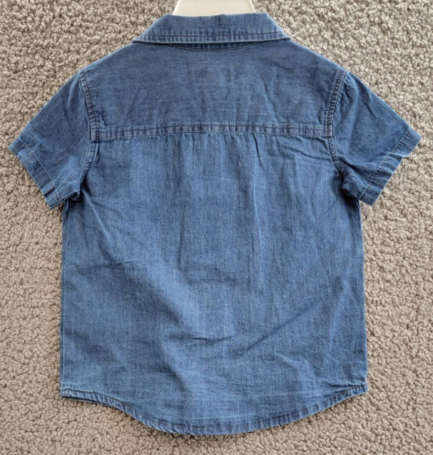 Miles The Label Chambray Short Sleeve Shirt Toddler Boys' 2Y Blue Dusty Collared