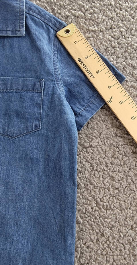 Miles The Label Chambray Short Sleeve Shirt Toddler Boys' 2Y Blue Dusty Collared