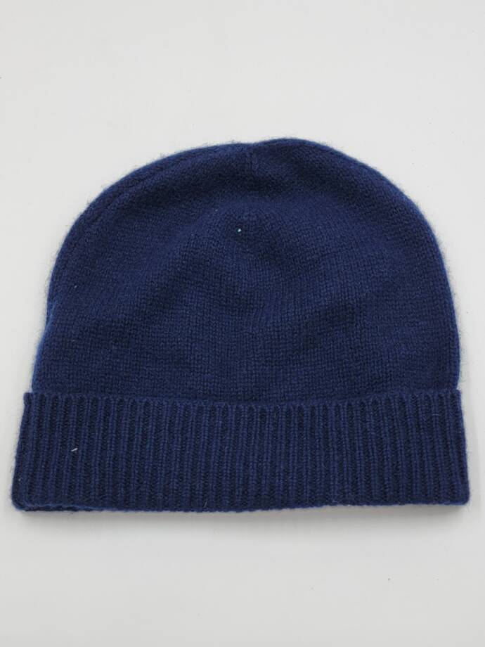 Charter Club 100% Cashmere Cuffed Beanie Women's One Size Admiral Navy
