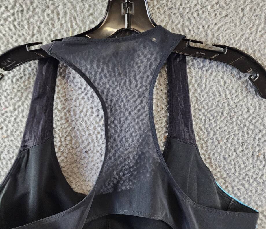 Reebok Plus Size Lux Colorblocked Racerback Sports Bra Women's 1X/16W Black/Blue