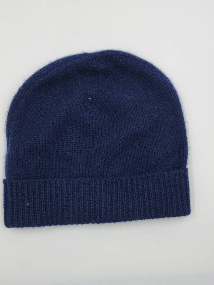 Charter Club 100% Cashmere Cuffed Beanie Women's One Size Admiral Navy