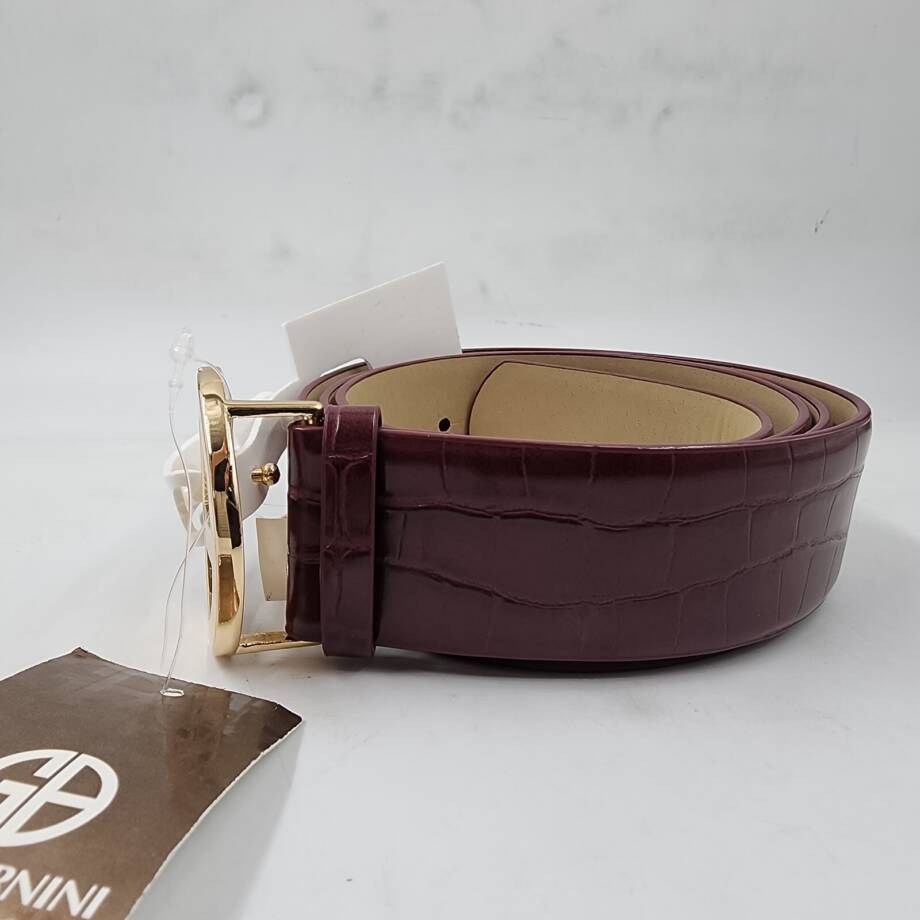 Giani Bernini Croc-Embossed Faux-Leather Belt Women's XL Wine Adjustable