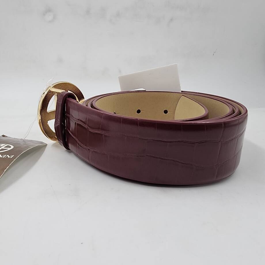 Giani Bernini Croc-Embossed Faux-Leather Belt Women's XL Wine Adjustable