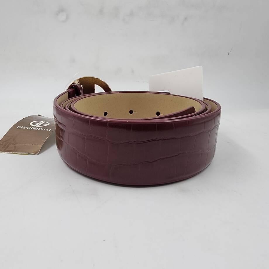 Giani Bernini Croc-Embossed Faux-Leather Belt Women's XL Wine Adjustable