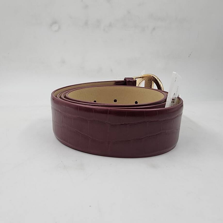 Giani Bernini Croc-Embossed Faux-Leather Belt Women's XL Wine Adjustable