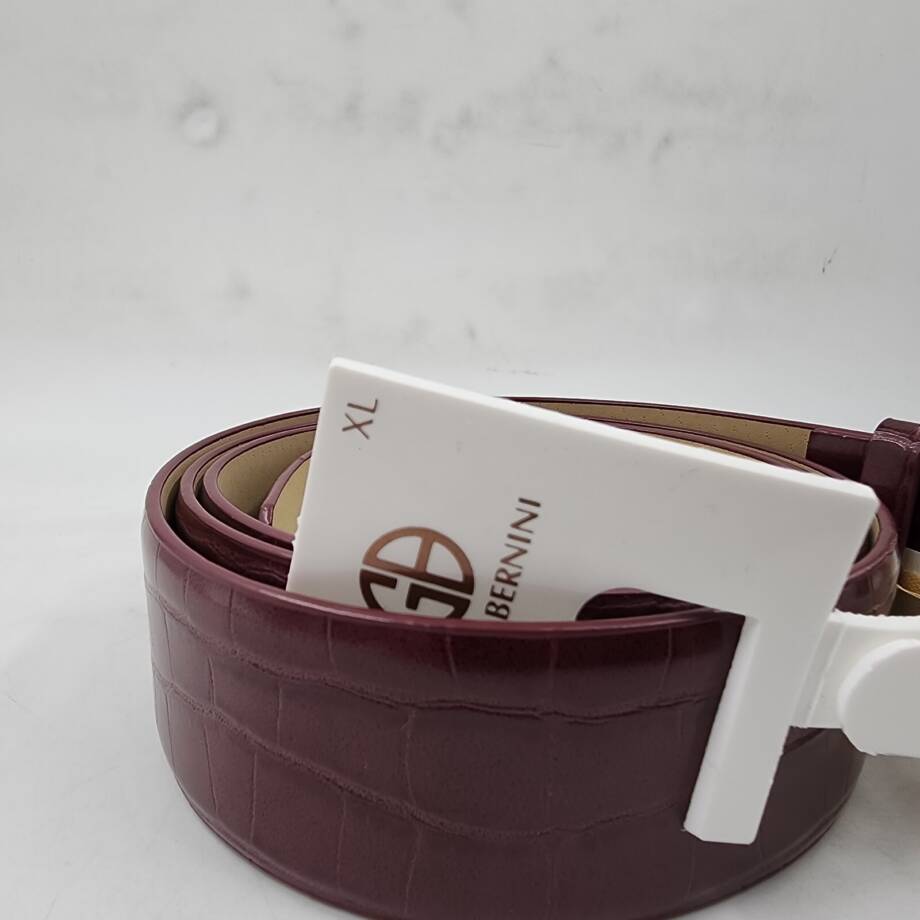 Giani Bernini Croc-Embossed Faux-Leather Belt Women's XL Wine Adjustable