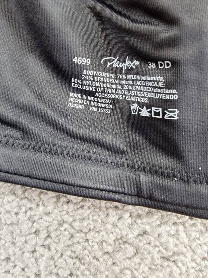 Playtex 18 Hour® Bounce Control Convertible Wirefree Bra Women's 38DD Black
