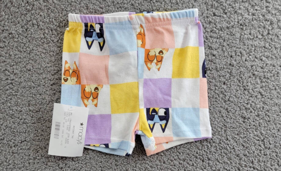 Bluey Graphic Print Sleep Shorts Toddler Girls 3T Multicolor Elastic Waist