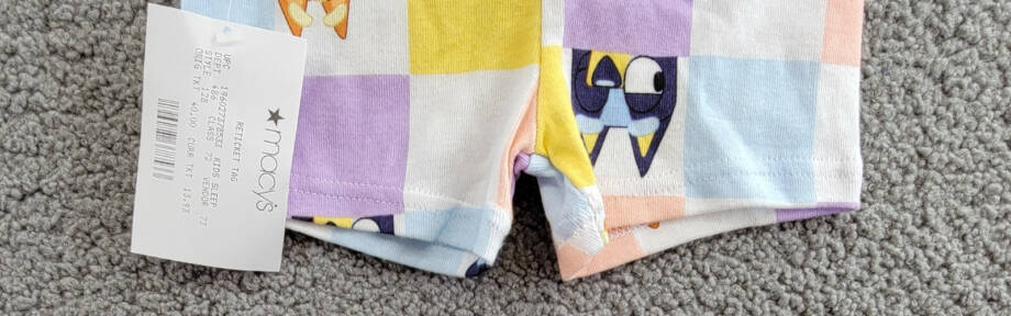 Bluey Graphic Print Sleep Shorts Toddler Girls 3T Multicolor Elastic Waist