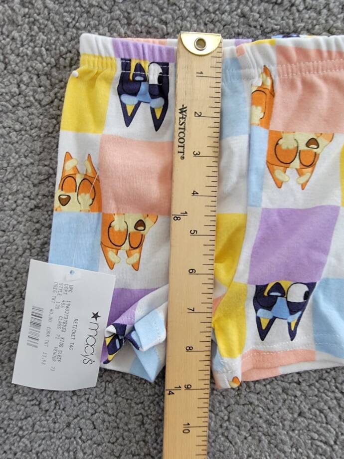 Bluey Graphic Print Sleep Shorts Toddler Girls 3T Multicolor Elastic Waist