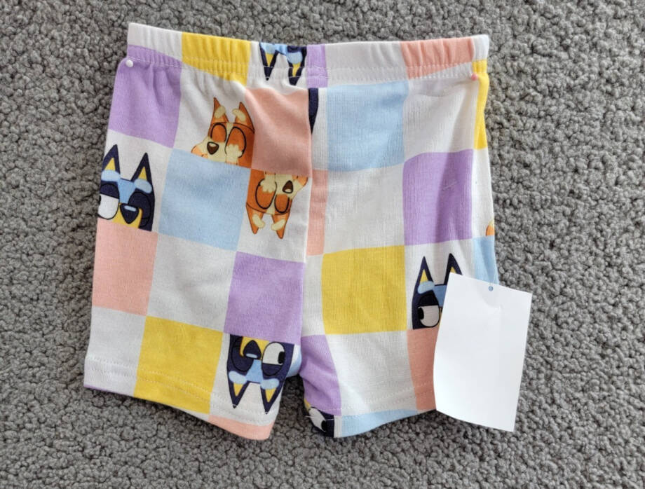 Bluey Graphic Print Sleep Shorts Toddler Girls 3T Multicolor Elastic Waist