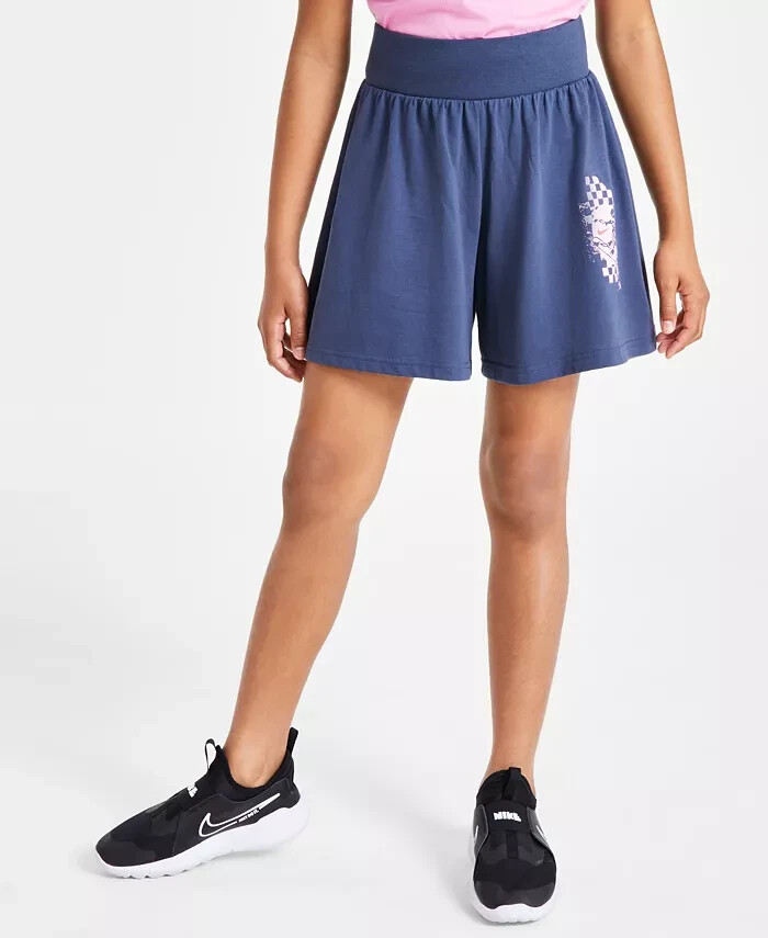 Nike Sportswear Pull-On Jersey Shorts Big Girls L Thunder Blue Elastic Waist