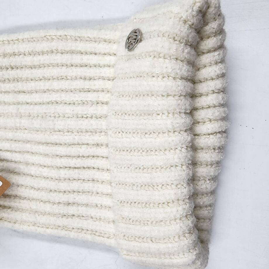 Steve Madden Cloud Knit Faux-Fur Pom Pom Beanie Hat Women's One Size Ivory