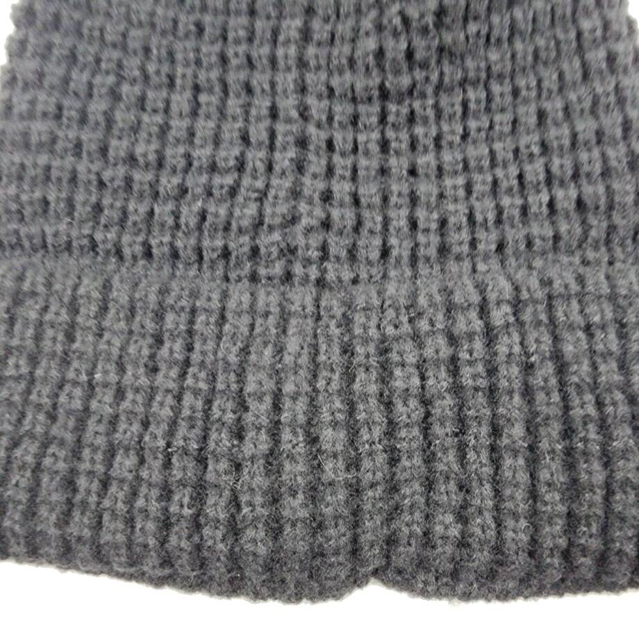Style & Co Faux-Fur Pom Pom Waffle-Knit Beanie Hat Women's One Size Black