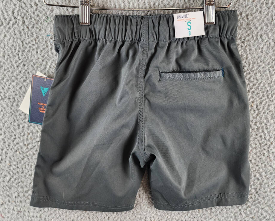 Univibe Cobalt Pull-On Shorts Big Boys S Gunmetal Elastic Drawstring Waistband