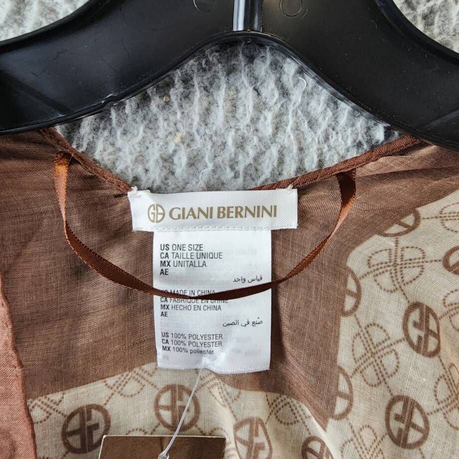 Giani Bernini Signature Logo Button-Front Kimono Cover Up Women's OS Camel