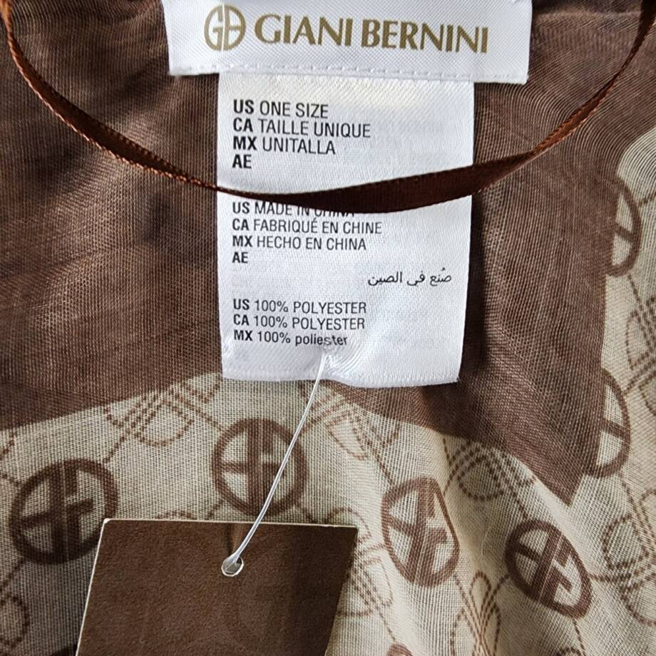 Giani Bernini Signature Logo Button-Front Kimono Cover Up Women's OS Camel