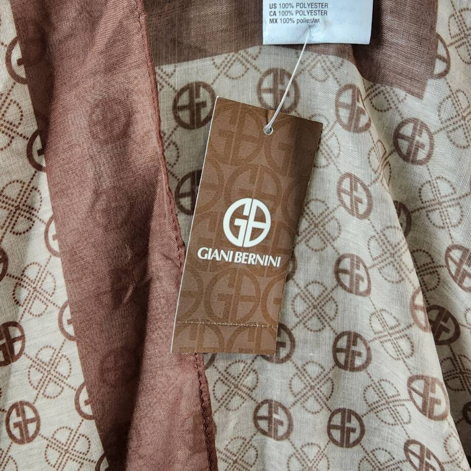 Giani Bernini Signature Logo Button-Front Kimono Cover Up Women's OS Camel
