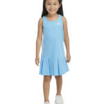 Adidas Sleeveless Striped Tennis Dress Girls 6 Blue/White Scoop Neck Pullover