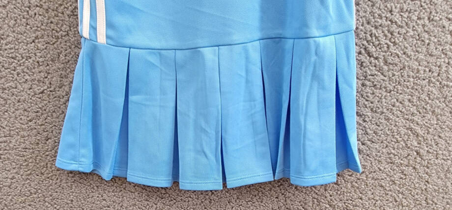Adidas Sleeveless Striped Tennis Dress Girls 6 Blue/White Scoop Neck Pullover