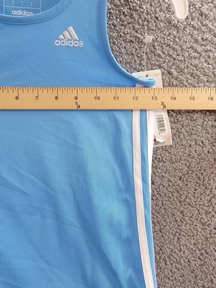 Adidas Sleeveless Striped Tennis Dress Girls 6 Blue/White Scoop Neck Pullover