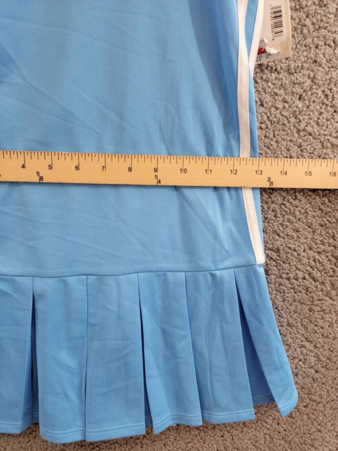 Adidas Sleeveless Striped Tennis Dress Girls 6 Blue/White Scoop Neck Pullover