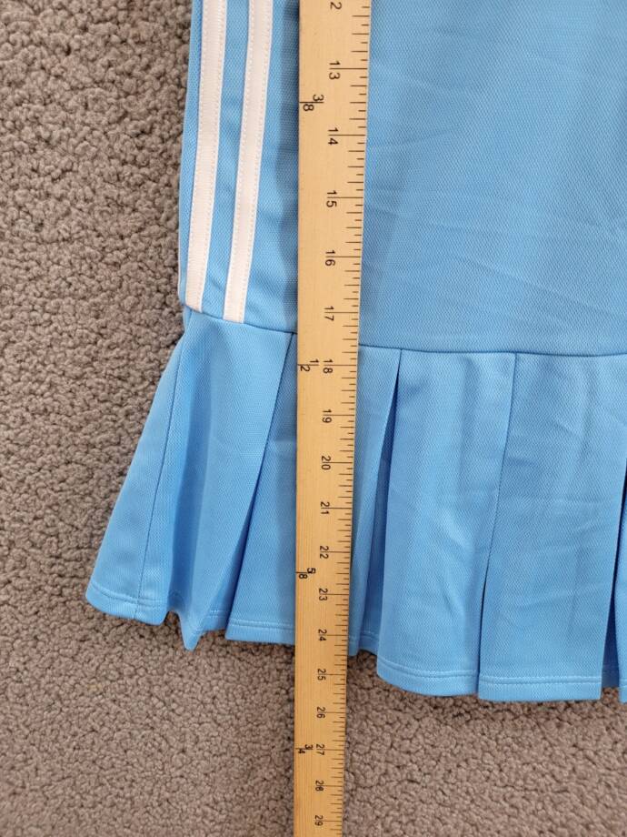 Adidas Sleeveless Striped Tennis Dress Girls 6 Blue/White Scoop Neck Pullover