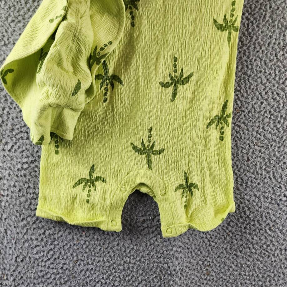 First Impressions Large Palm Henley Romper & Hat Set Baby Boys 18M Citrus Fruit