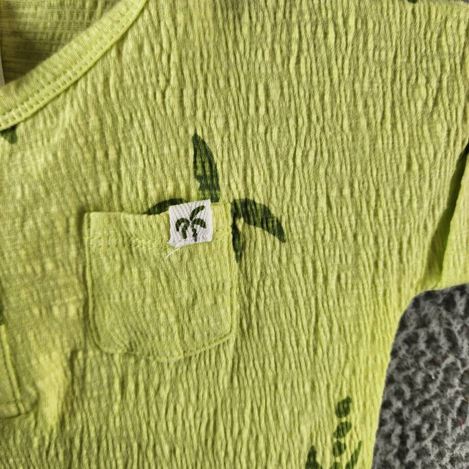 First Impressions Large Palm Henley Romper & Hat Set Baby Boys 18M Citrus Fruit