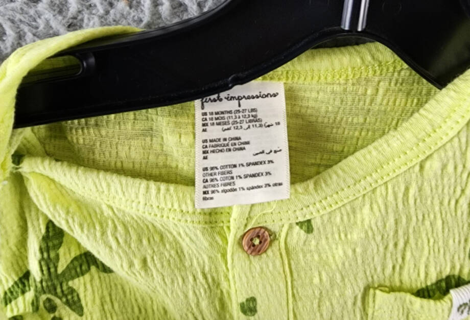First Impressions Large Palm Henley Romper & Hat Set Baby Boys 18M Citrus Fruit