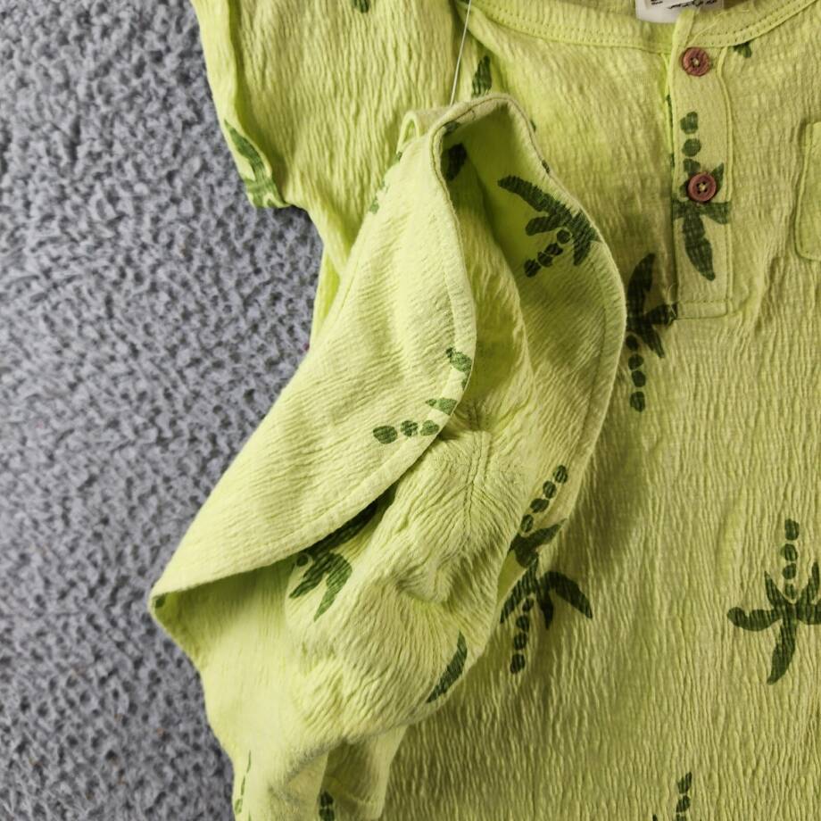 First Impressions Large Palm Henley Romper & Hat Set Baby Boys 18M Citrus Fruit