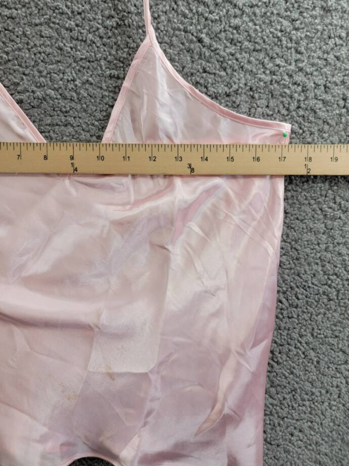 Linea Donatella Marabou Satin Pajamas Top Womens M Rose Pink Sleeveless Pullover