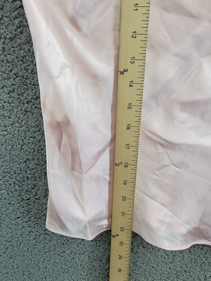 Linea Donatella Marabou Satin Pajamas Top Womens M Rose Pink Sleeveless Pullover