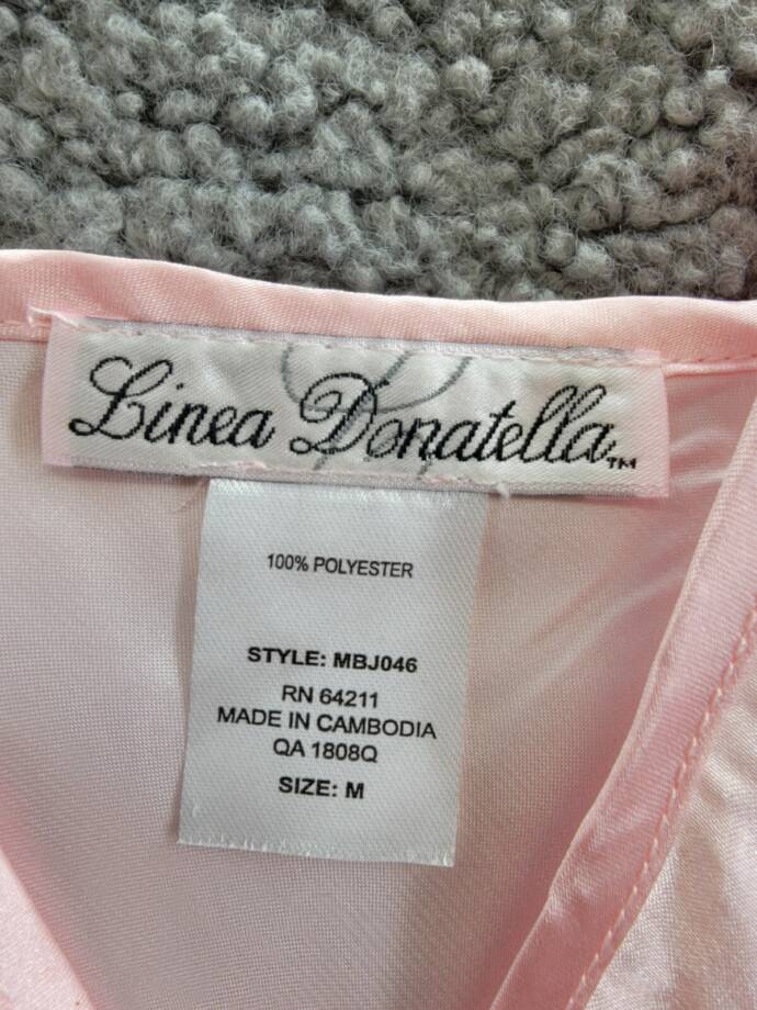 Linea Donatella Marabou Satin Pajamas Top Womens M Rose Pink Sleeveless Pullover