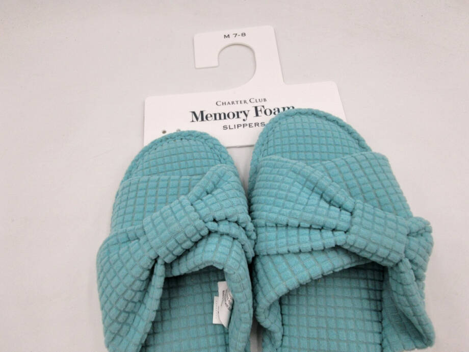 Charter Club Textured Knot-Top Slippers Women's M 7-8 US Etched Glass Slip On