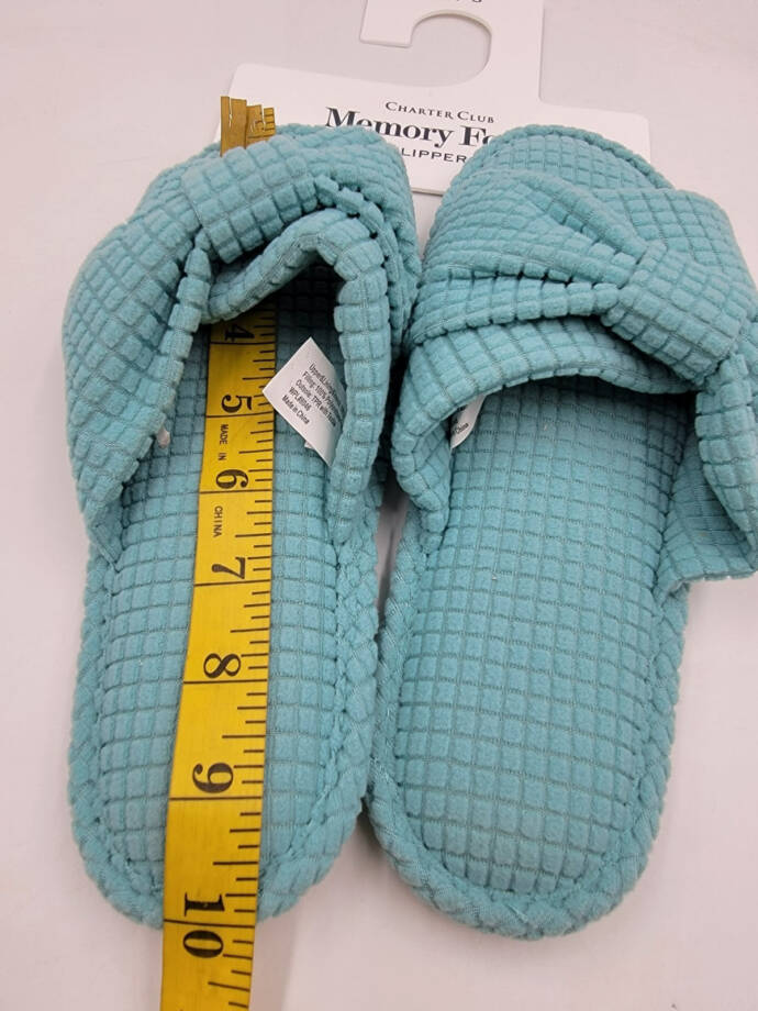 Charter Club Textured Knot-Top Slippers Women's M 7-8 US Etched Glass Slip On