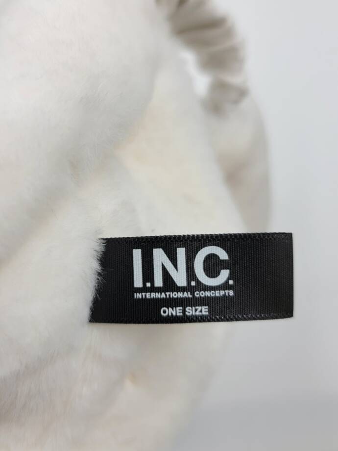 I.N.C. International Concepts Faux-Fur Bow Headband Women's White