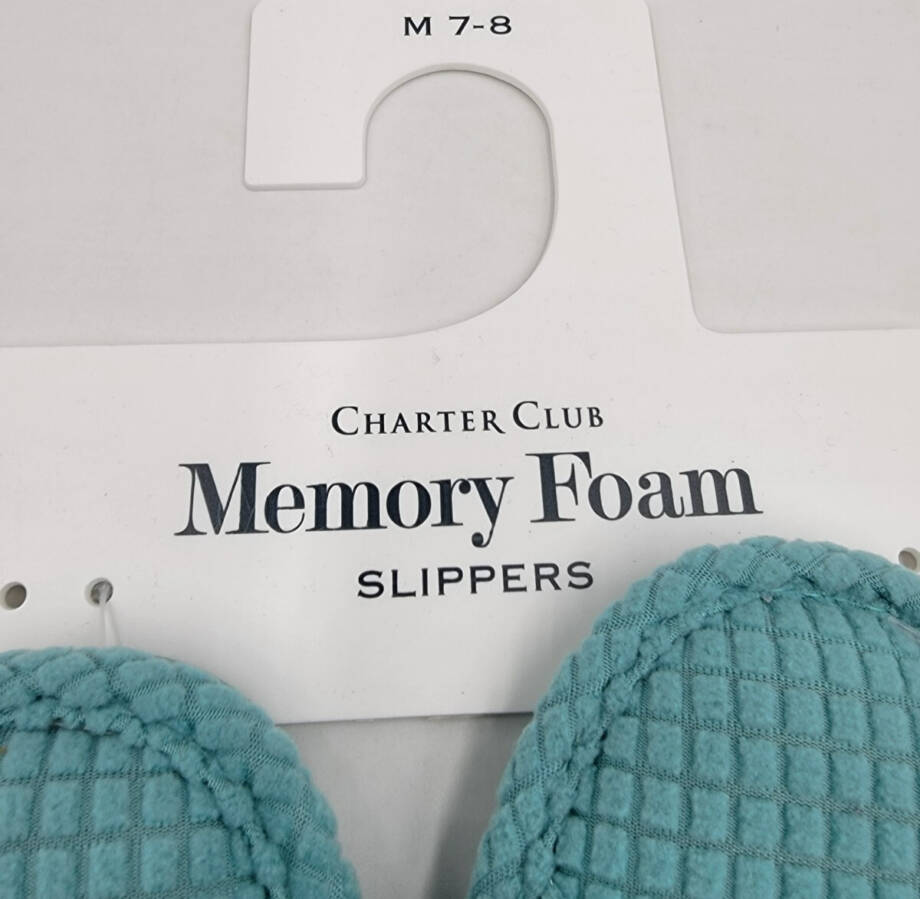 Charter Club Textured Knot-Top Slippers Women's M 7-8 US Etched Glass Slip On