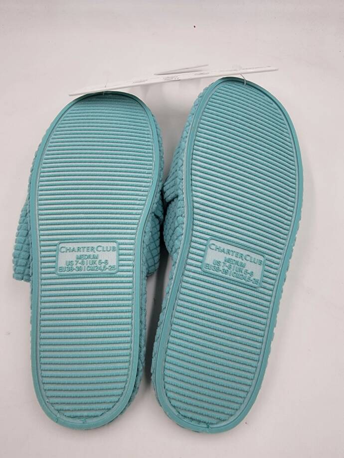Charter Club Textured Knot-Top Slippers Women's M 7-8 US Etched Glass Slip On