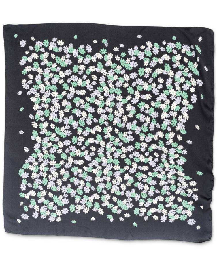 On 34th Layered Flower Bandana Scarf Women's One Size Black Multi