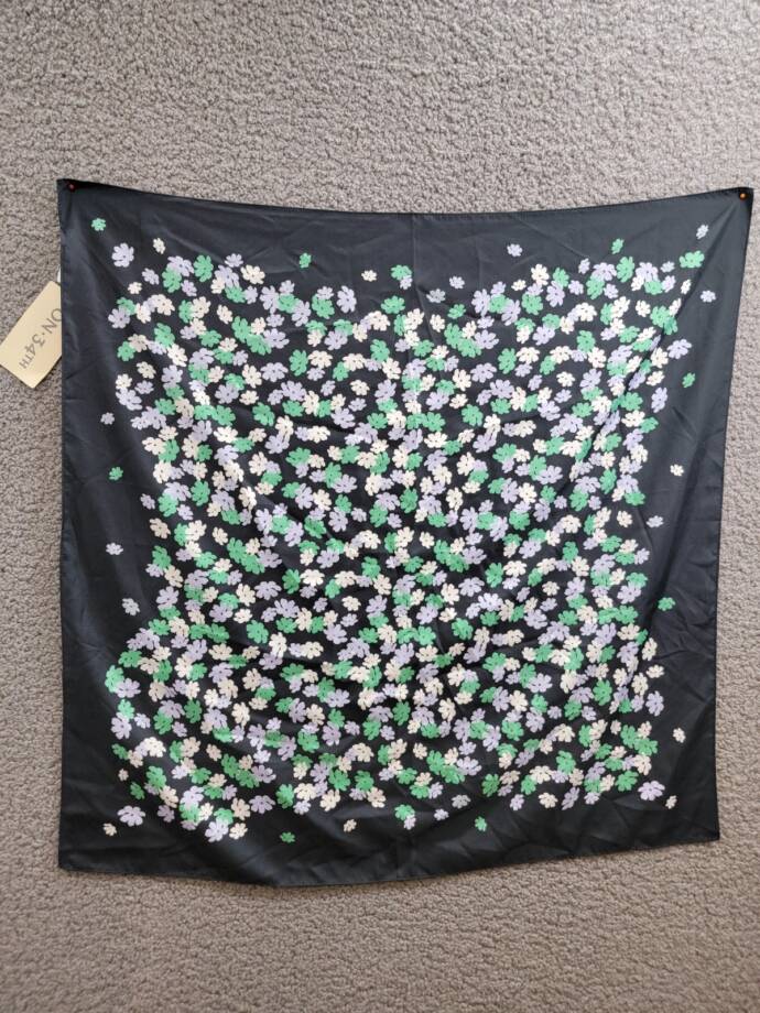 On 34th Layered Flower Bandana Scarf Women's One Size Black Multi