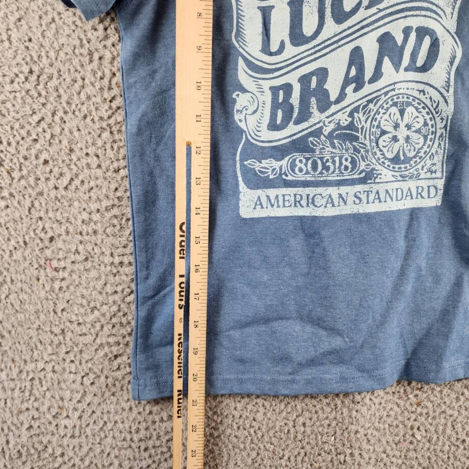 Lucky Brand Short Sleeve Graphic Tee Little Boy's 7 Blue Crewneck Pullover
