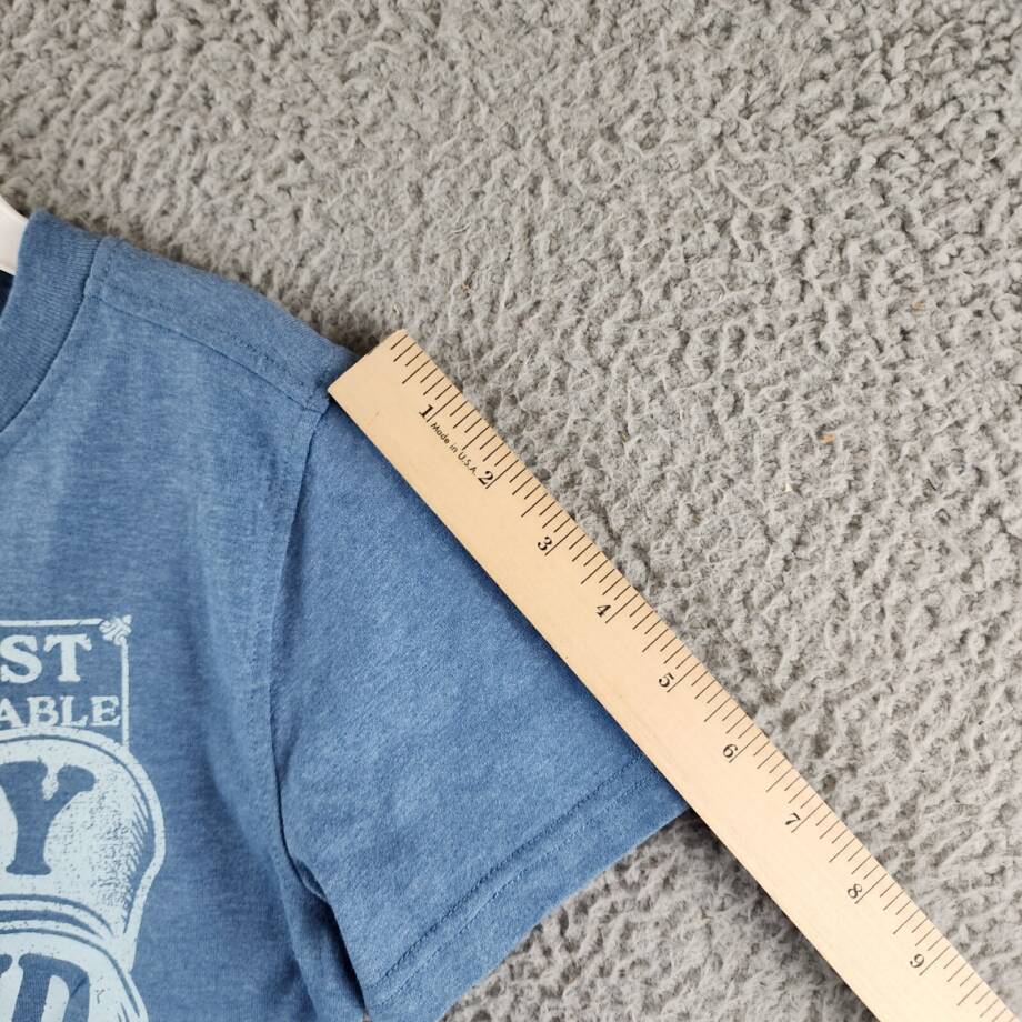 Lucky Brand Short Sleeve Graphic Tee Little Boy's 7 Blue Crewneck Pullover