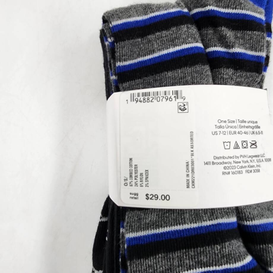 Calvin Klein Cotton Blend 4 Pack Crew Socks Men's One Size Multicolor