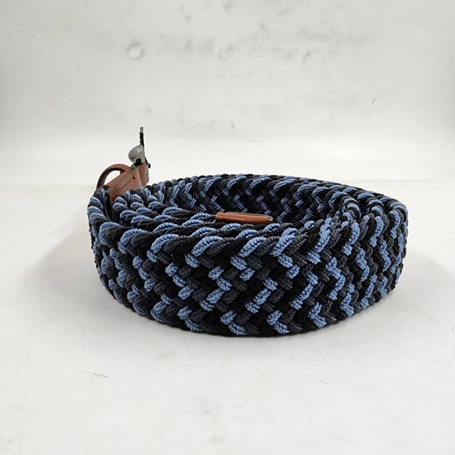 The Men's Store at Bloomingdales Stretch Webbing Belt 42 Blue Multi Single-Prong