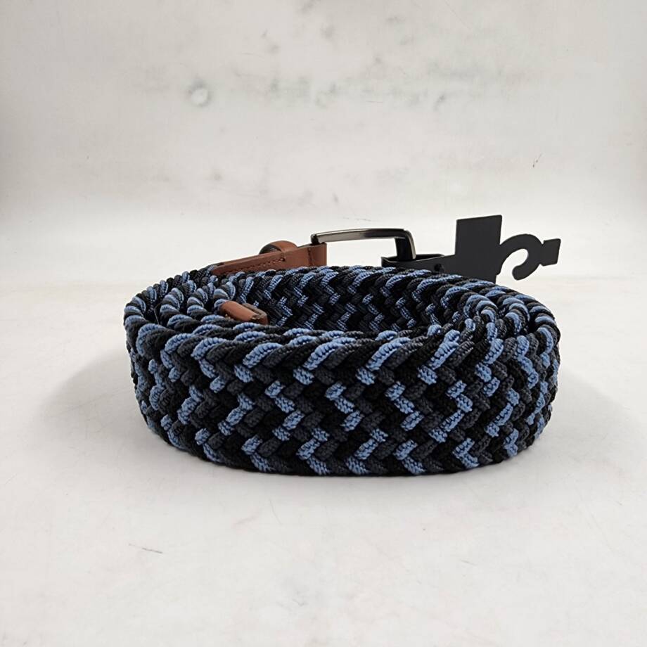 The Men's Store at Bloomingdales Stretch Webbing Belt 42 Blue Multi Single-Prong